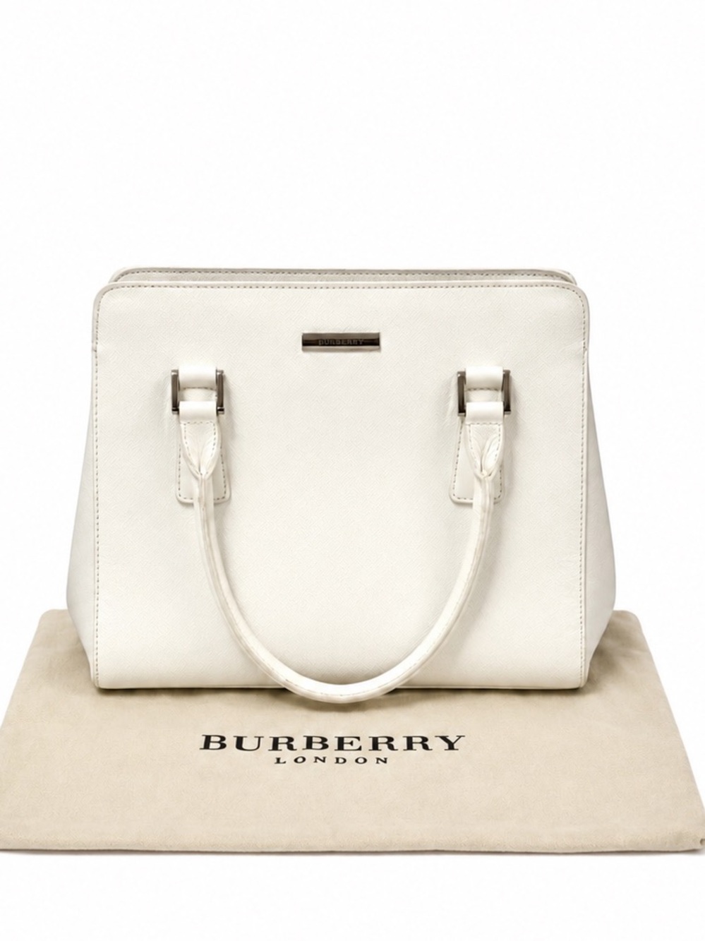 BURBERRY Vintage Small Leather Satchel/Tote Bag W/ COA